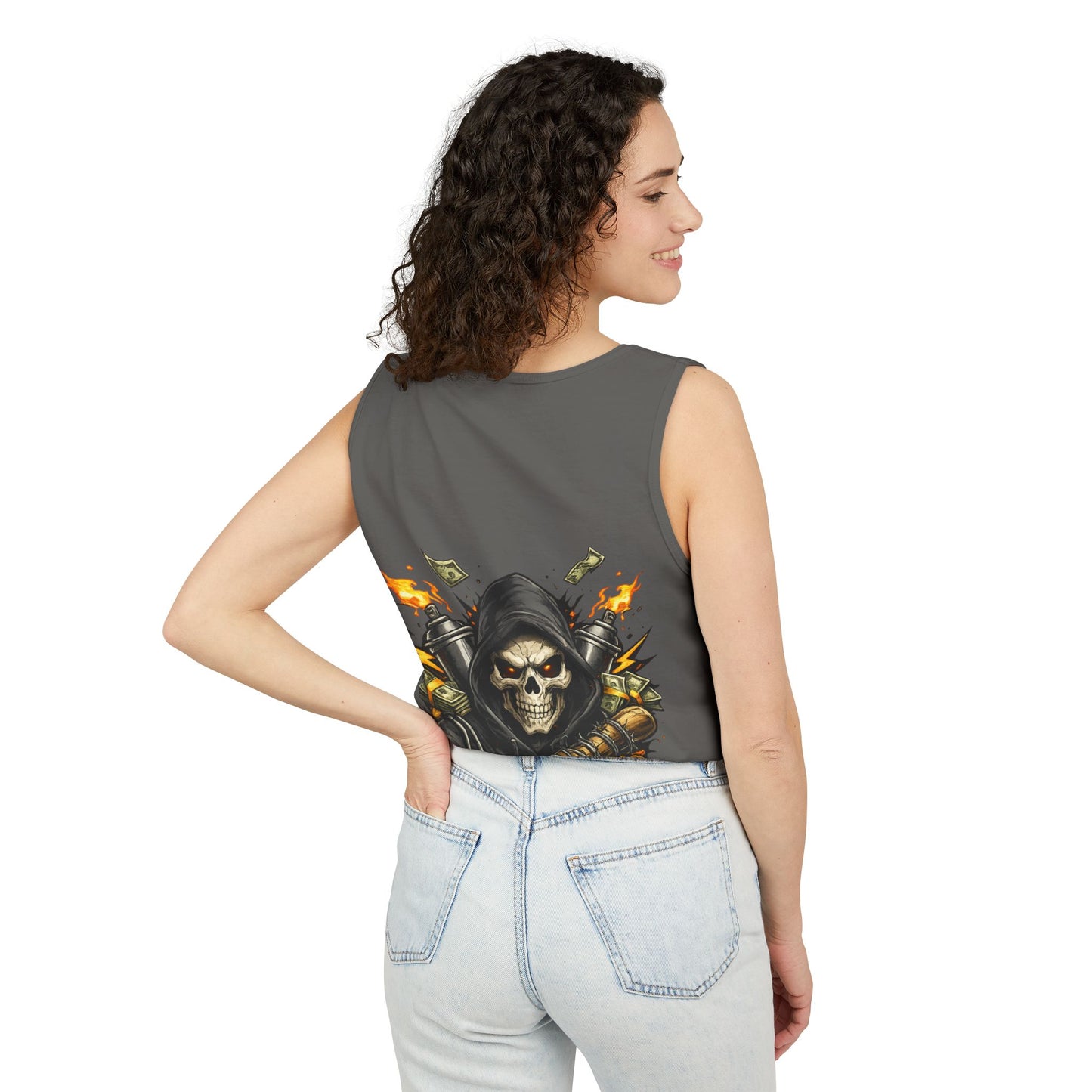 8th & Reckless-Reaper Skull Tank Top