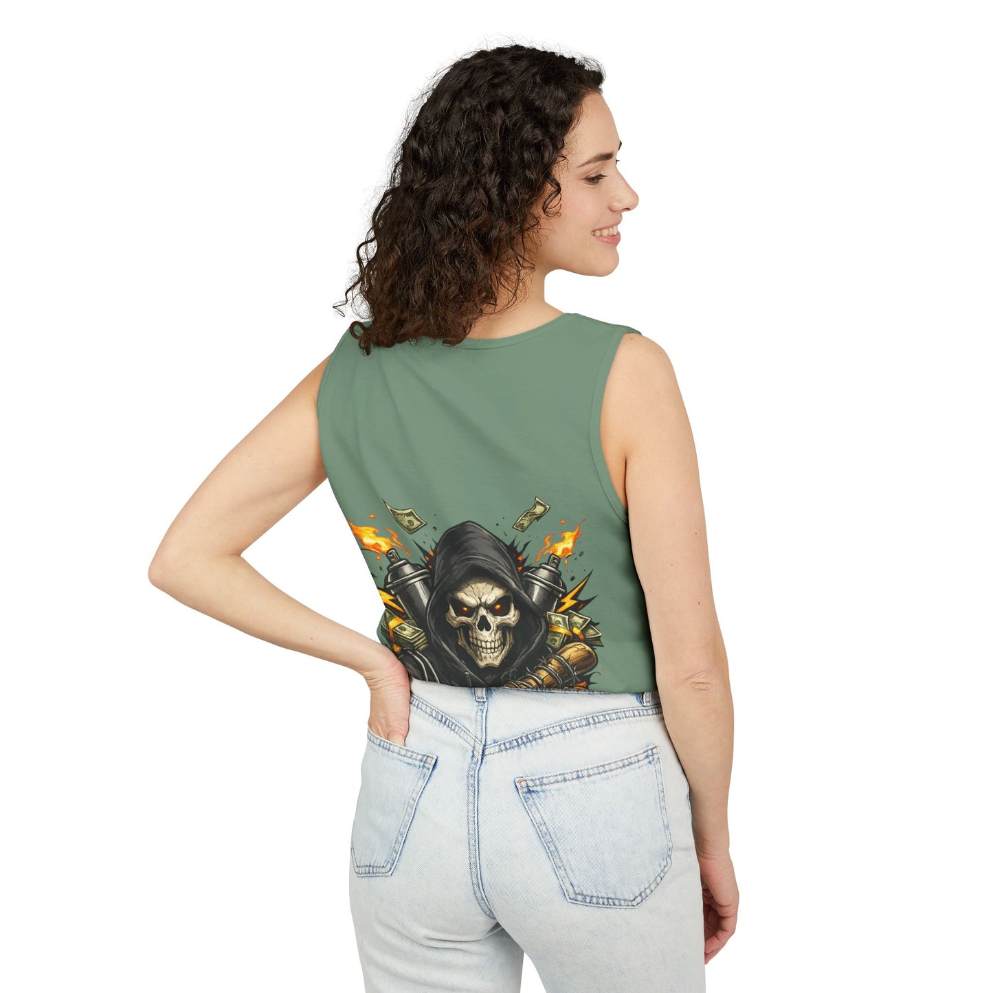 8th & Reckless-Reaper Skull Tank Top