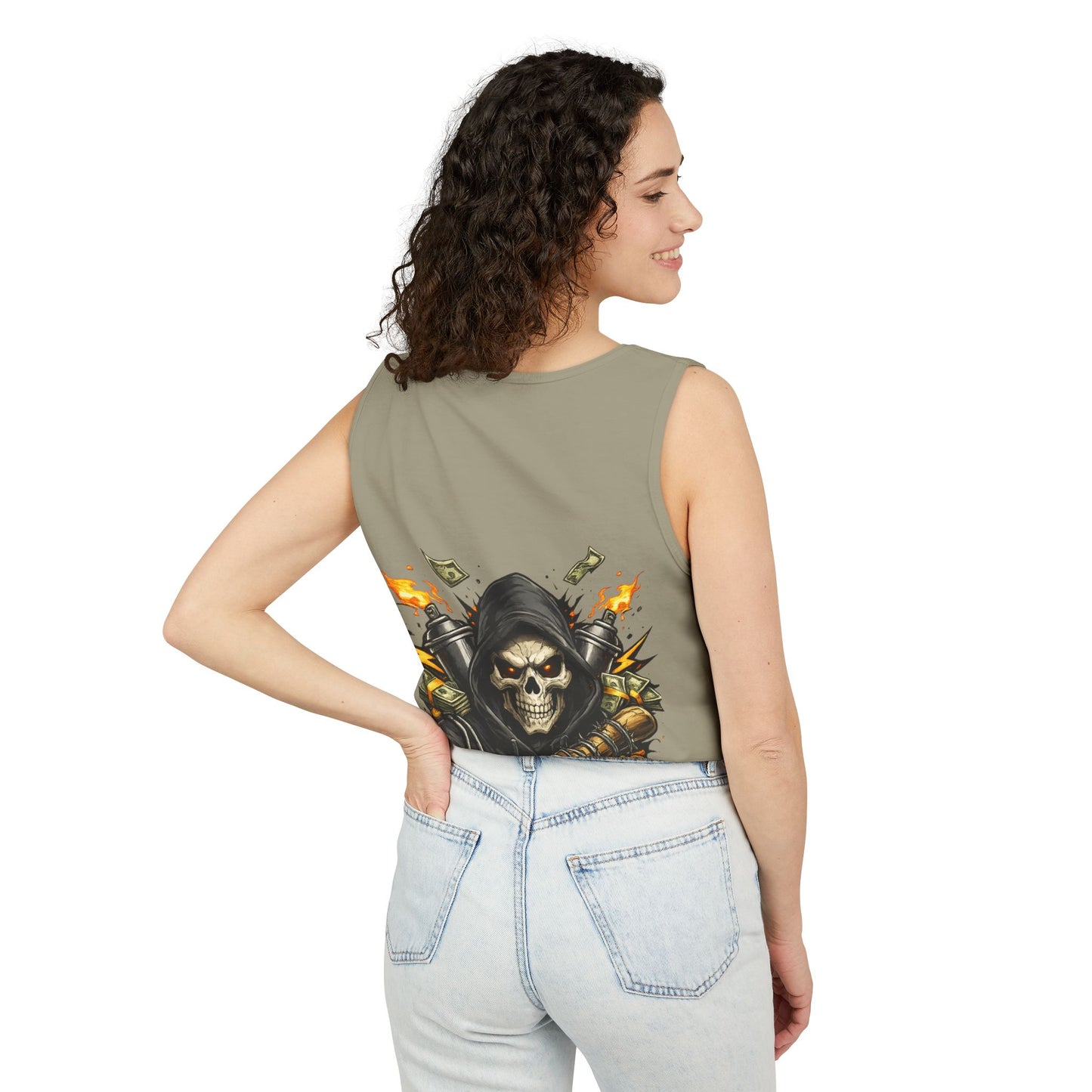 8th & Reckless-Reaper Skull Tank Top