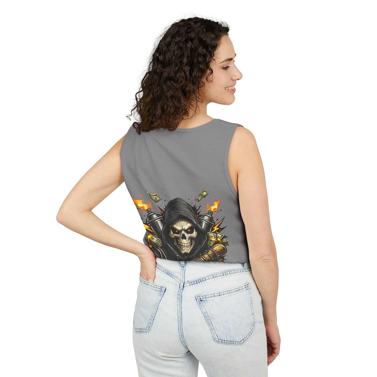 8th & Reckless-Reaper Skull Tank Top