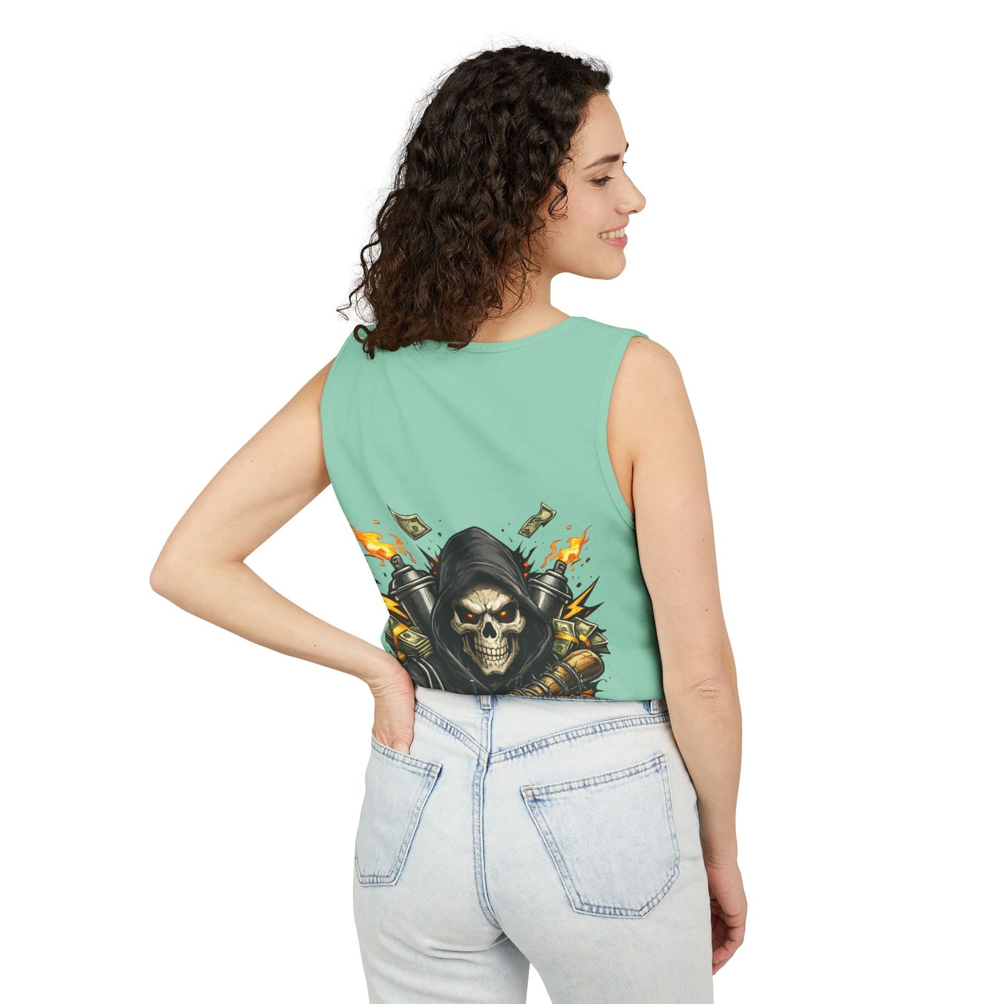 8th & Reckless-Reaper Skull Tank Top