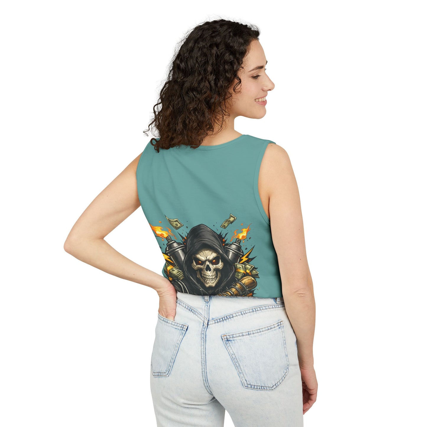 8th & Reckless-Reaper Skull Tank Top