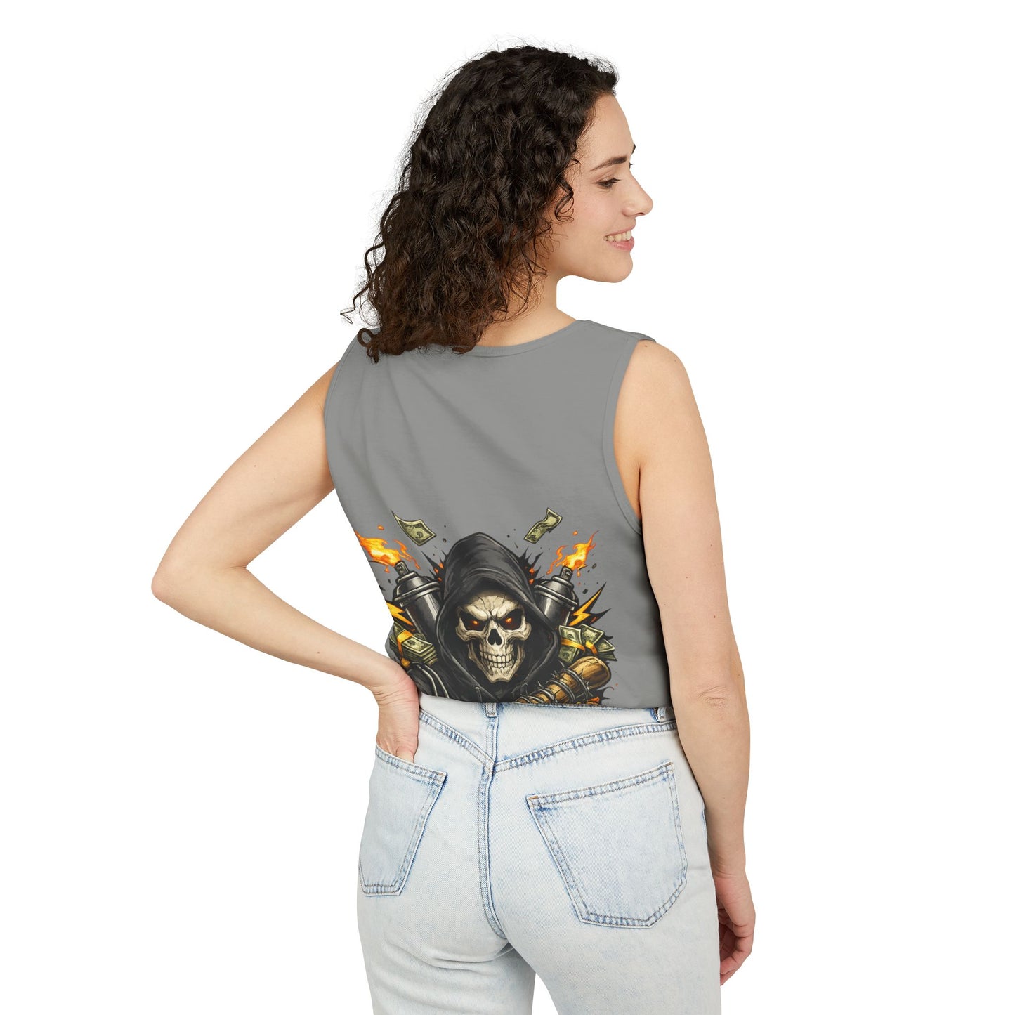 8th & Reckless-Reaper Skull Tank Top